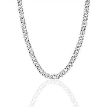 OMA THE LABEL | Frosty Link Collection 9mm Necklace in White Gold- Plated Brass, 16",商家Macy's,价格¥1376