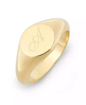 brook & york | Claire Petite Initial Signet Gold-Plated Ring,商家Macy's,价格¥700