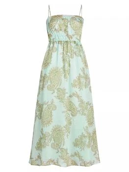 Kivari | Zoe Paisley Linen-Blend Slipdress,商家Saks Fifth Avenue,价格¥2618
