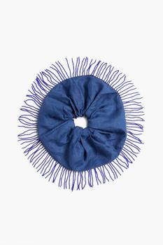 商品Ganni | Fringed bead-embellished linen hair tie,商家THE OUTNET US,价格¥167图片