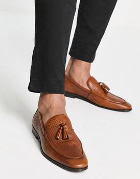 推荐Dune London Salva loafers in tan  leather商品