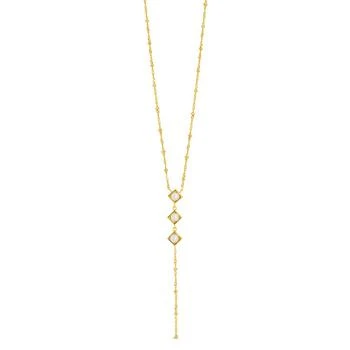 Sterling Forever | Gold-Tone or Silver-Tone Freshwater Pearls Reine Lariat Necklace,商家Macy's,价格¥417