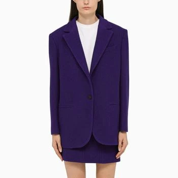 推荐Single-breasted blazer in purple virgin wool商品