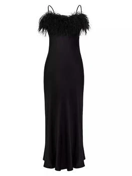 Sleeper | Boheme Feather-Trim Midi-Dress 4.0折, 满$250享8.5折, 满折