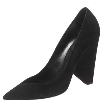 ysl高跟鞋价格, [二手商品] Yves Saint Laurent | Saint Laurent Black Suede Platform Block Pumps Size 40商品图片 6折, 满1件减$100, 满减