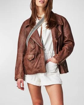 Free People | We The Free Jealousy Leather Moto Jacket,商家Neiman Marcus,价格¥4263