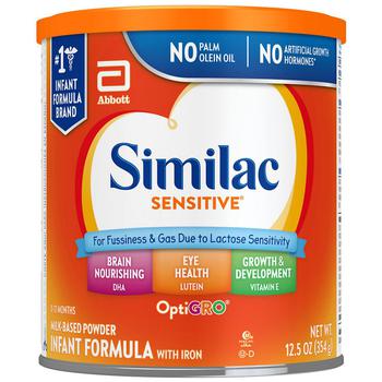 推荐Similac Sensitive 乳糖不耐受配方非转基因婴儿奶粉1段 340g商品