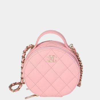 美国香奈儿包, [二手商品] Chanel | Chanel Pink Quilted Caviar Leather CC Vanity (2021) Crossbody Bag商品图片 