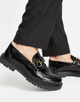 推荐H by Hudson Exclusive Alevero loafers in black ostrich embossed leather商品