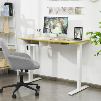 Hivvago | 48-Inch Electric Standing Adjustable Desk with Control Panel and USB Port-Natural,商家Premium Outlets,价格¥2270