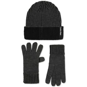 Calvin Klein | Men's Double-Wide Ribbed Fisherman's Hat & Gloves Set 5.8折, 独家减免邮费