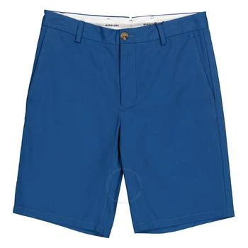 Burberry | Dark Cerulean Blue Shibden Logo Applique Shorts,商家Jomashop,价格¥596