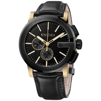 商品Gucci | Unisex Swiss G-Chrono XL Black Leather Strap Watch 44mm YA101203,商家Macy's,价格¥13797图片