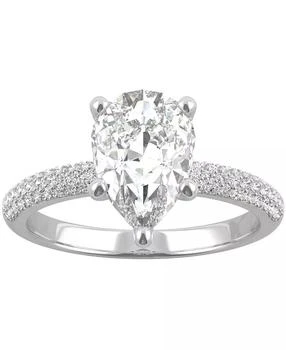 Charles & Colvard | Moissanite Pear Engagement Ring (2-3/8 ct. t.w. DEW) in 14k White Gold,商家Macy's,价格¥13292