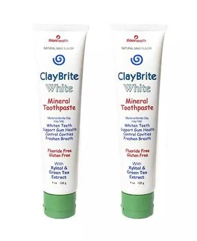 Zion Health | Claybrite White Toothpaste, Non Fluoride Set of 2 Pack, 8oz,商家Macy's,价格¥97