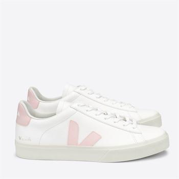 VEJA WOMEN'S CAMPO CHROME FREE LEATHER TRAINERS - EXTRA WHITE/PETALE,价格$160.36