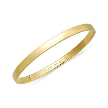 商品Kate Spade | Bracelet, 12k Gold-Plated Heart of Gold Idiom Bangle Bracelet,商家Macy's,价格¥280图片