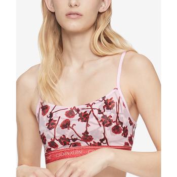 product Women's CK One Unlined Rose-Print Bralette image