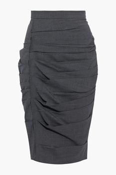 推荐Calcina pleated wool-blend pencil skirt商品
