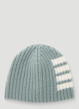Thom Browne | 4 Bar Knit Beanie Hat in Green商品图片,6折
