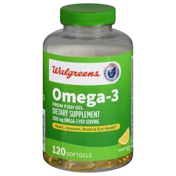 Walgreens | Omega-3 From Fish Oil 2000 mg Softgels Natural Lemon 满二免一, 满$30享8.5折, 满折, 满免