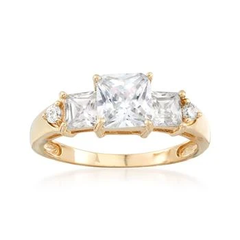 Ross-Simons | Ross-Simons Princess-Cut and Round CZ Ring in 14kt Yellow Gold,商家Premium Outlets,价格¥3024