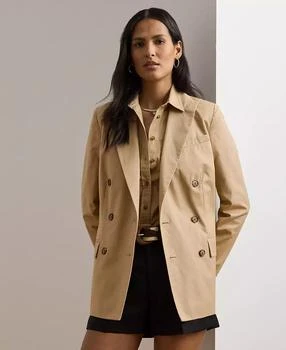 Ralph Lauren | Women's Double-Breasted Cotton Twill Blazer,商家Macy's,价格¥1086