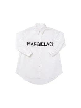 MM6 | Logo Print Cotton Poplin Shirt Dress,商家LUISAVIAROMA,价格¥900