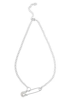 Rivka Friedman | Rhodium Plated Pave CZ Safety Pin Pendant Necklace,商家Nordstrom Rack,价格¥1156