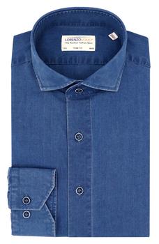 Lorenzo Uomo, Lorenzo Uomo | Trim Fit Solid Denim Cotton Dress Shirt商品图片 3.9折