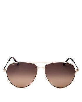 Salvatore Ferragamo | Men's Timeless Collection Brow Bar Aviator Sunglasses, 61mm商品图片,独家减免邮费