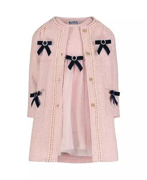 Blueberi Boulevard | Toddler and Little Girls Fit-and-Flare Bows Knit Dress, Coat with Hat, 3-Piece Set,商家Macy's,价格¥264