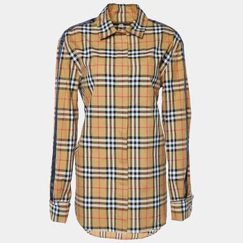 Burberry Brown Vintage Check Cotton Tape Detail Shirt M product img