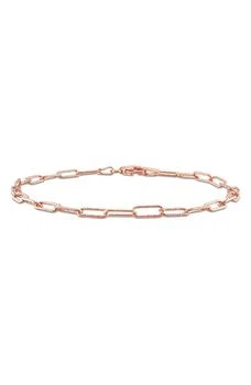 DELMAR | 18K Rose Gold Plated Sterling Silver Textured Paperclip Chain Bracelet,商家Nordstrom Rack,价格¥224