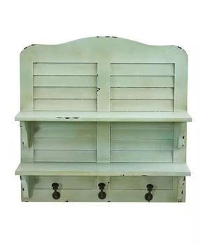 NEARLY NATURAL | 20-In. Vintage Window Shutter Shelving with Hooks Wall Decor,商家Macy's,价格¥898