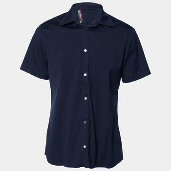 [二手商品] Prada | Prada Sport Navy Blue Stretch Cotton Button Front Short Sleeve Shirt L商品图片,3.2折
