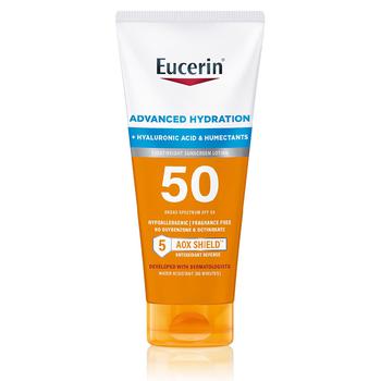 Eucerin | Hydrating Sunscreen Lotion SPF 50商品图片,满$60享8折, 满$80享8折, 满折