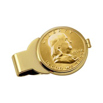 推荐Men's Gold-Layered Silver Franklin Half Dollar Coin Money Clip商品