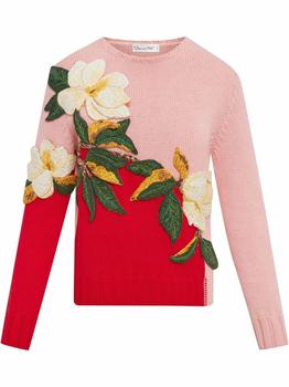 product floral-embroidery cotton jumper - women image