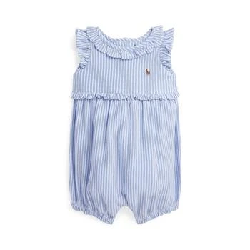 Ralph Lauren | Baby Girls Striped Knit Oxford Bubble Shortall,商家Macy's,价格¥352