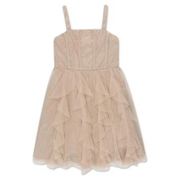 Speechless | Big Girls Sleeveless Glitter Tulle with Ruffled Skirt Dress,商家Macy's,价格¥148