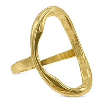 ADORNIA | Gold-Tone Open Hammered Oval Ring 独家减免邮费
