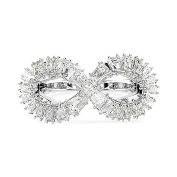 Swarovski | Rhodium-Plated Baguette Crystal Infinity Statement Ring,商家Macy's,价格¥781
