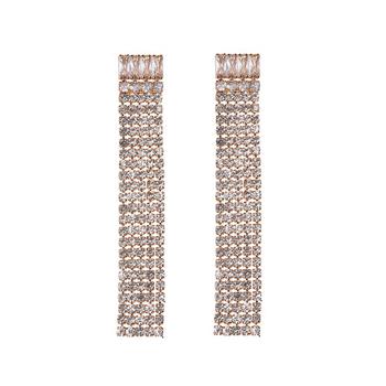 推荐Linear Rhinestone with Gold-Tone Drop Earring商品