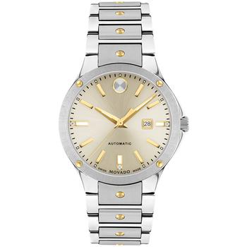 Movado | Women's Se Automatic Swiss Automatic Silver-Tone Stainless Steel Yellow Physical Vapor Deposition Bracelet Watch 33mm商品图片,