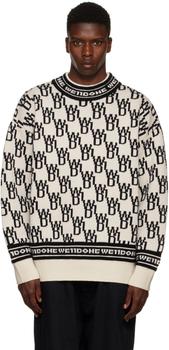 We11done | Beige Jacquard Sweater商品图片,4.7折