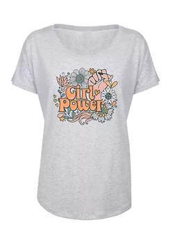 推荐Girl Power Retro Flowers Tri-Blend Dolman Graphic T-Shirt商品