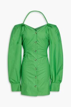 Nanushka | Alyssa cold-shoulder cotton-poplin mini dress 2.4折×额外9.5折, 额外九五折