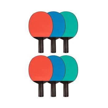Plastic Rubber Face Table Tennis Paddle, Set of 6