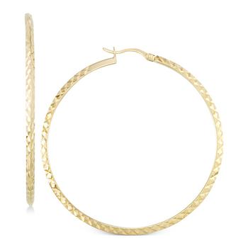 商品Twisted Hoop Earrings in 14k Gold Over Silver or 14K White Gold Over Silver图片